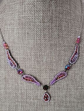 Ayala Bar Handcrafted Pink And Crystal Beaded Necklace